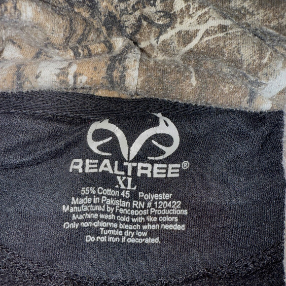 Realtree Hoodie Sweatshirt iBlack Pullover Long Sleeve Kangaroo Pockets Camo XL - Picture 4 of 8